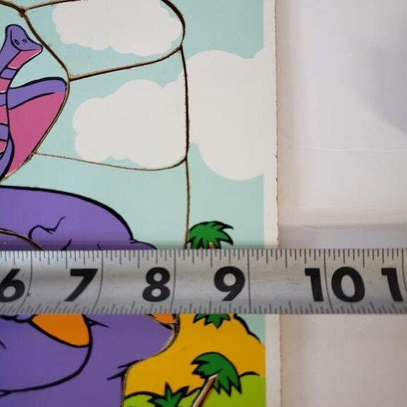Vintage 80s Playskool Purple Elephant Eleroo Wooden Puzzle Kids Early Learning - Picture 7 of 10